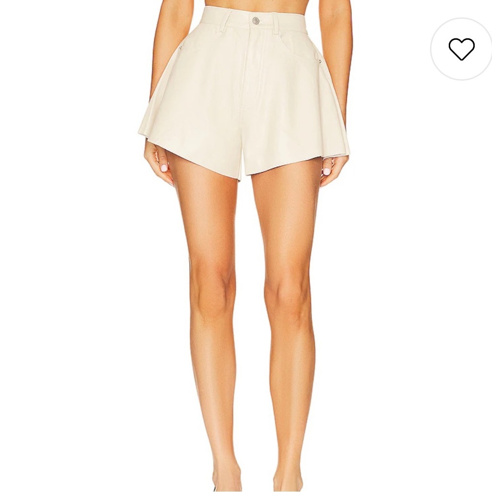 WeWoreWhat Tan Leather Shorts